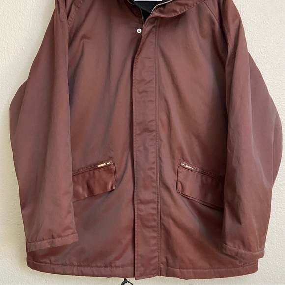 Vintage Perry Ellis Nylon Blend Hooded Jacket Brown Size XL - Picture 3 of 13